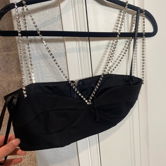 NBD Lilah Crop Top Size Medium Black - Picture 6 of 8